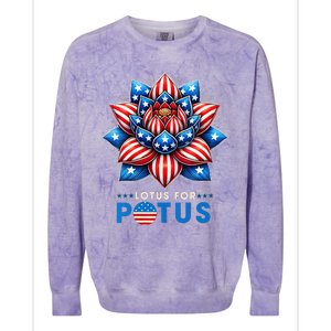 Wo Lotus For Potus Kamala Harris 2024 President Colorblast Crewneck Sweatshirt