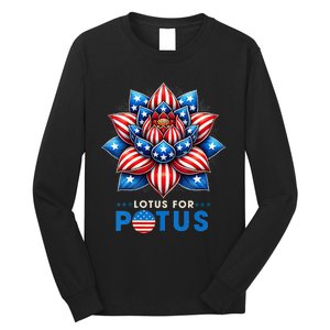 Wo Lotus For Potus Kamala Harris 2024 President Long Sleeve Shirt