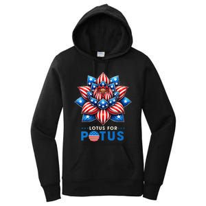 Wo Lotus For Potus Kamala Harris 2024 President Women's Pullover Hoodie