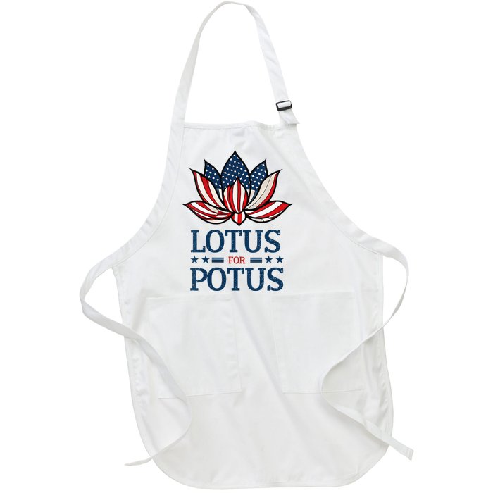 Wo Lotus For Potus Kamala Harris Us Election 2024 Full-Length Apron With Pockets