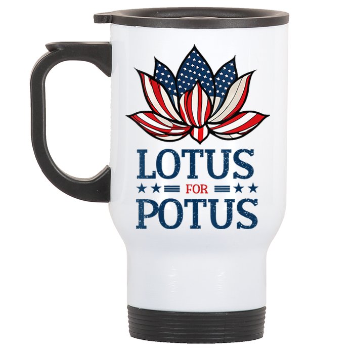 Wo Lotus For Potus Kamala Harris Us Election 2024 Stainless Steel Travel Mug