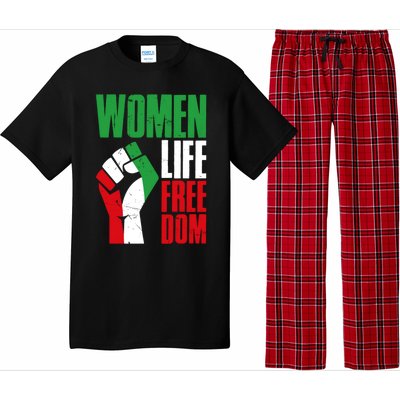 Wo Life Freedom Vintage Iranian Distressed Free Iran Funny Gift Pajama Set