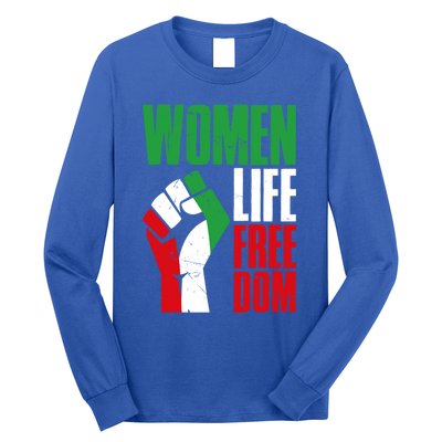 Wo Life Freedom Vintage Iranian Distressed Free Iran Funny Gift Long Sleeve Shirt