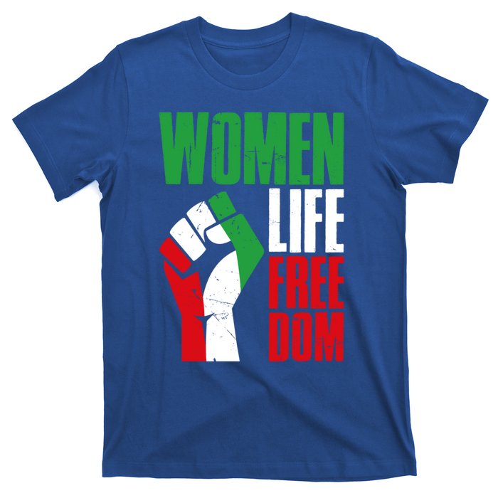 Wo Life Freedom Vintage Iranian Distressed Free Iran Funny Gift T-Shirt