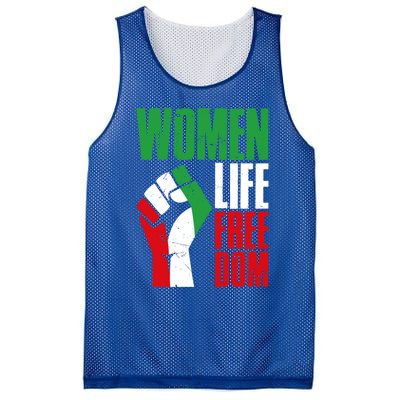 Wo Life Freedom Vintage Iranian Distressed Free Iran Funny Gift Mesh Reversible Basketball Jersey Tank