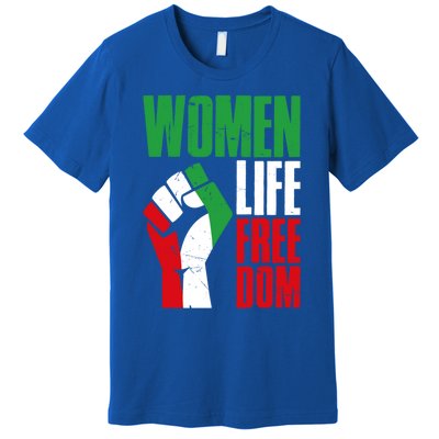 Wo Life Freedom Vintage Iranian Distressed Free Iran Funny Gift Premium T-Shirt