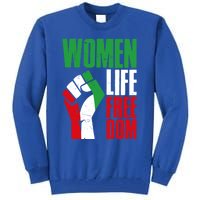 Wo Life Freedom Vintage Iranian Distressed Free Iran Funny Gift Tall Sweatshirt