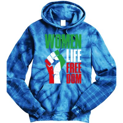 Wo Life Freedom Vintage Iranian Distressed Free Iran Funny Gift Tie Dye Hoodie