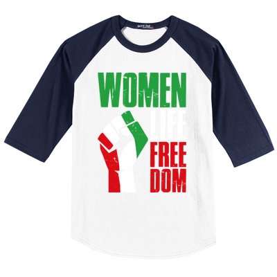 Wo Life Freedom Vintage Iranian Distressed Free Iran Funny Gift Baseball Sleeve Shirt