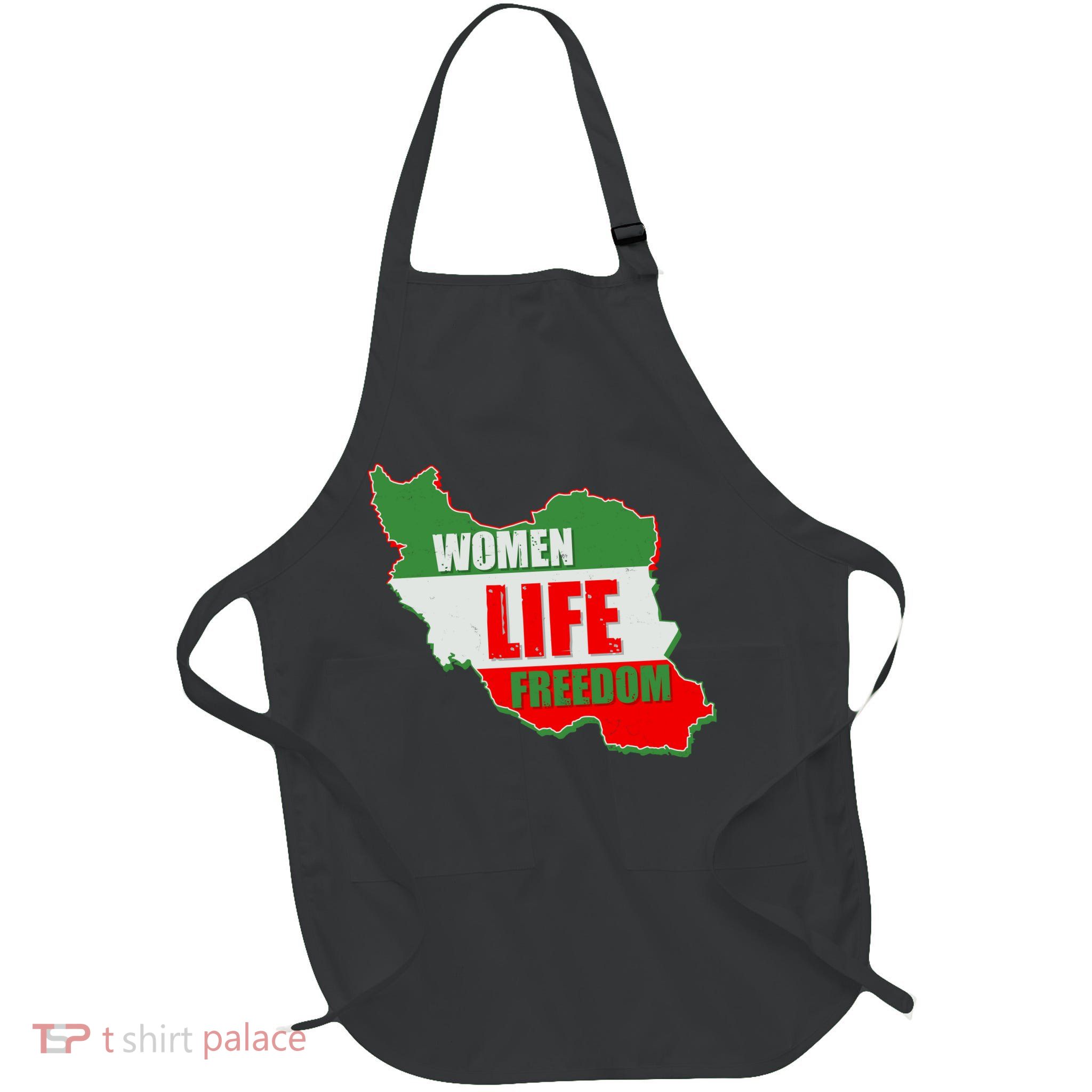 Women Life Freedom Women Of Iran #Mahsa Amini Full-Length Apron With Pockets