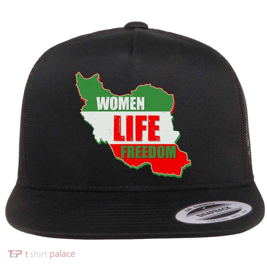 Women Life Freedom Women Of Iran #Mahsa Amini Flat Bill Trucker Hat