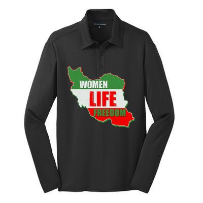 Women Life Freedom Women Of Iran #Mahsa Amini Silk Touch Performance Long Sleeve Polo