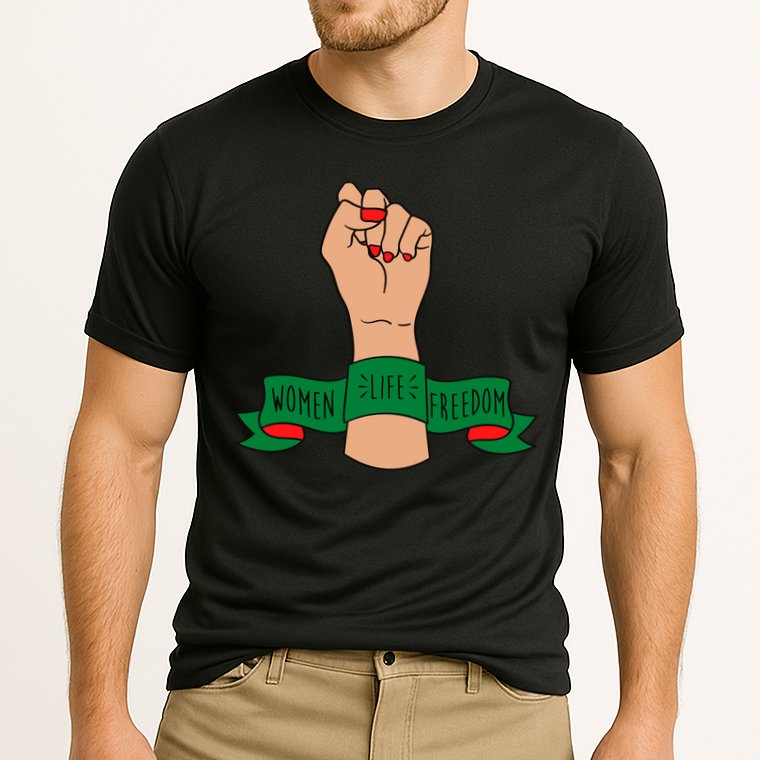 Women Life Freedom Iran Power Fist Cooling Performance Crew T-Shirt