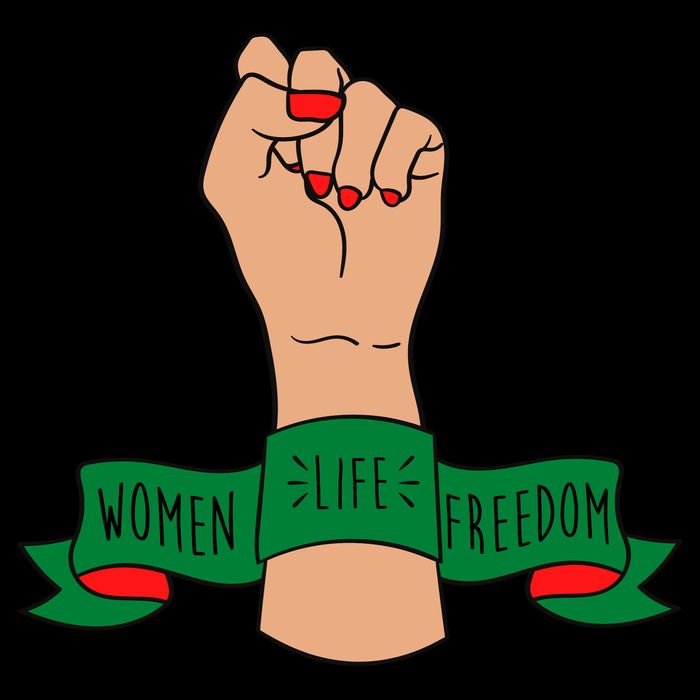 Women Life Freedom Iran Power Fist Cooling Performance Crew T-Shirt