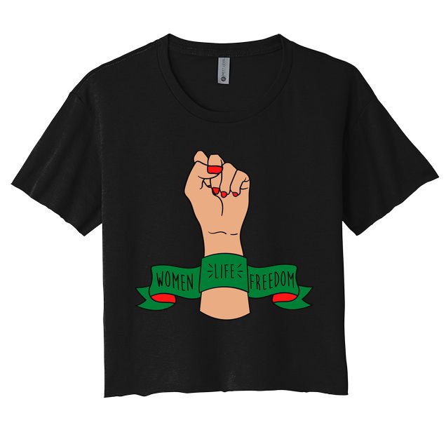Women Life Freedom Iran Power Fist Crop Top