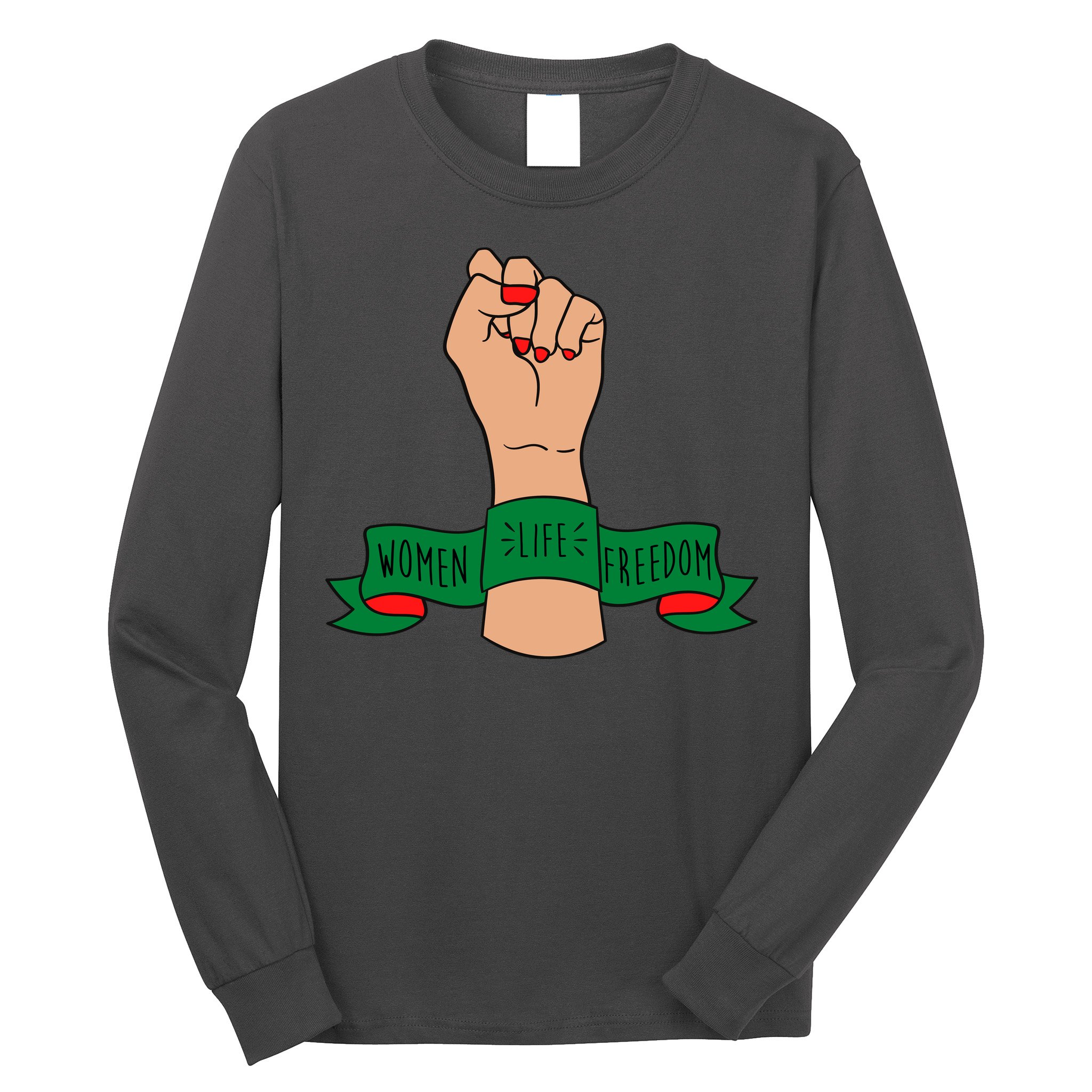 Women Life Freedom Iran Power Fist Long Sleeve Shirt