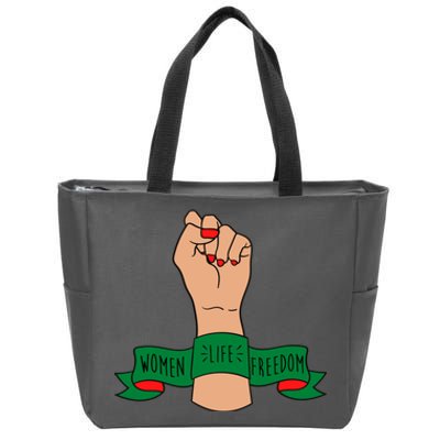 Women Life Freedom Iran Power Fist Zip Tote Bag