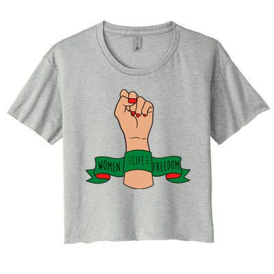 Women Life Freedom Iran Power Fist Women's Crop Top Tee