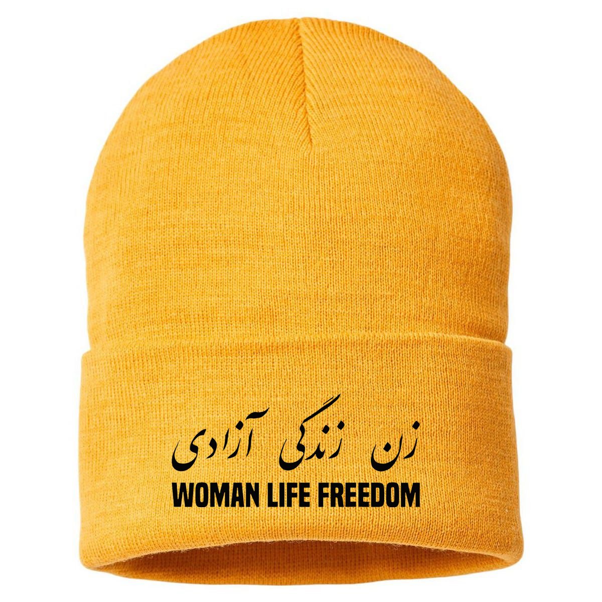 Woman Life Freedom Iran Zan Zendegi Azadi Persian Sustainable Knit Beanie