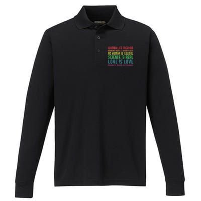 Wo Life Freedom 'S Rights Hu Rights Gift Performance Long Sleeve Polo