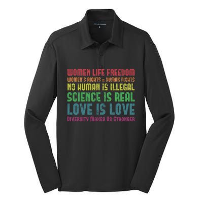 Wo Life Freedom 'S Rights Hu Rights Gift Silk Touch Performance Long Sleeve Polo