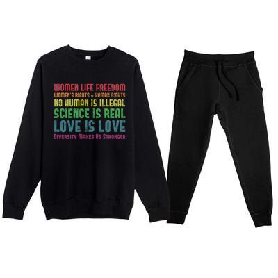 Wo Life Freedom 'S Rights Hu Rights Gift Premium Crewneck Sweatsuit Set