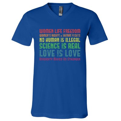 Wo Life Freedom 'S Rights Hu Rights Gift V-Neck T-Shirt