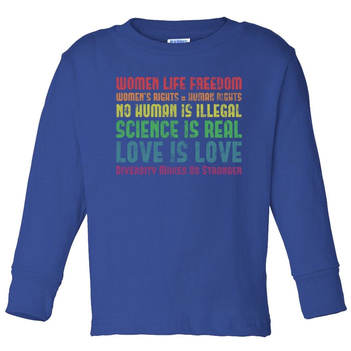 Wo Life Freedom 'S Rights Hu Rights Gift Toddler Long Sleeve Shirt