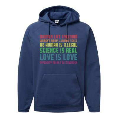 Wo Life Freedom 'S Rights Hu Rights Gift Performance Fleece Hoodie