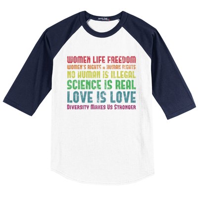 Wo Life Freedom 'S Rights Hu Rights Gift Baseball Sleeve Shirt