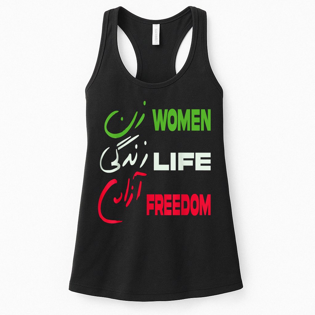 Women Life Freedom Zan Zendegi Azadi Farsi Support Iran Womens Tank Top
