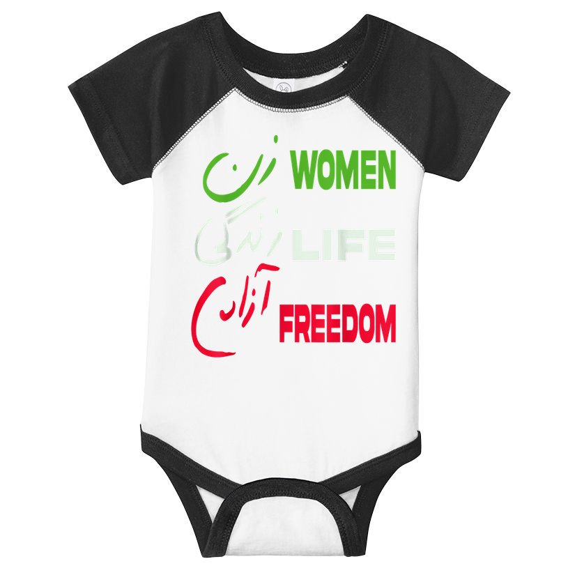 Women Life Freedom Zan Zendegi Azadi Farsi Support Iran Infant Baby Jersey Bodysuit