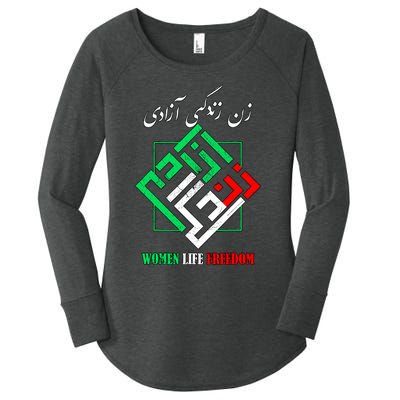 Woman Life Freedom Zan Zendegi Azadi Persian Style Women's Perfect Tri Tunic Long Sleeve Shirt