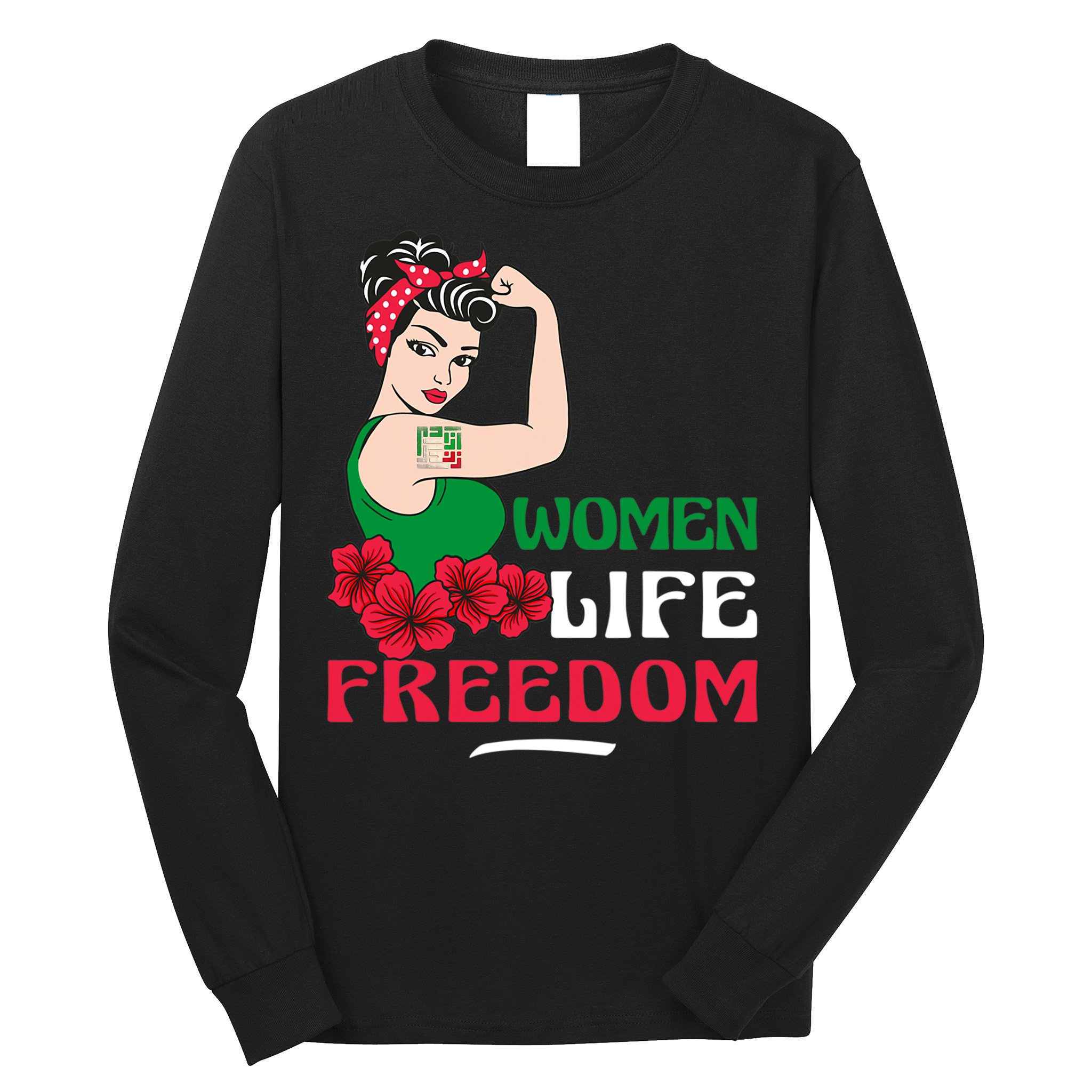 Women Life Freedom, Support Women Iran, Cute Iranian Women Long Sleeve Shirt