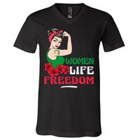 Women Life Freedom, Support Women Iran, Cute Iranian Women V-Neck T-Shirt