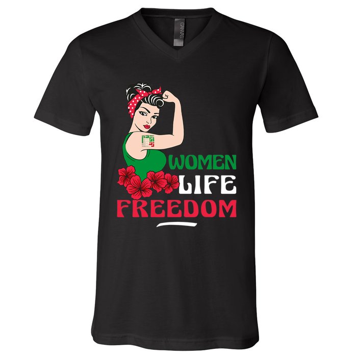 Women Life Freedom, Support Women Iran, Cute Iranian Women V-Neck T-Shirt