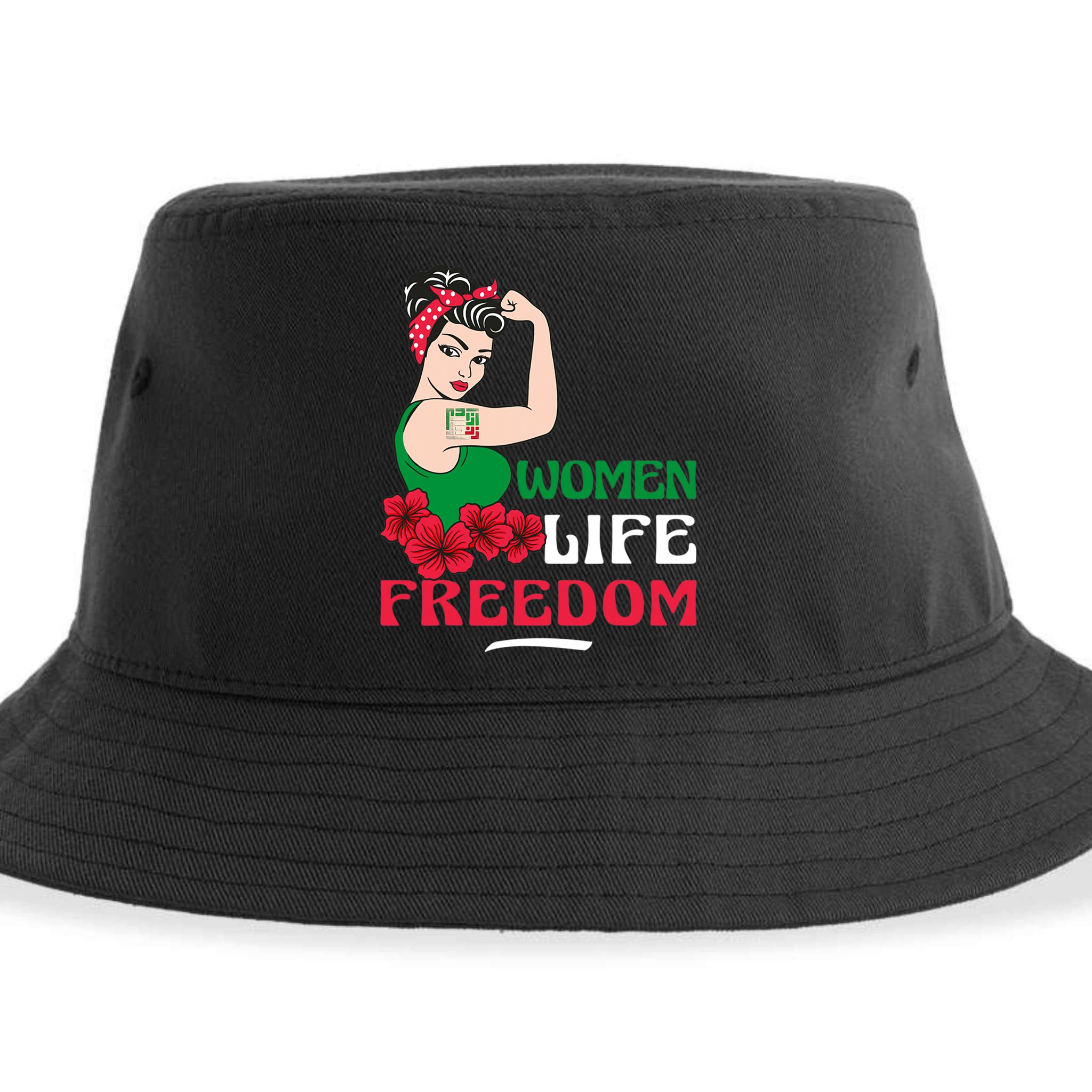 Women Life Freedom, Support Women Iran, Cute Iranian Women Sustainable Bucket Hat