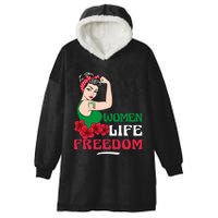 Women Life Freedom, Support Women Iran, Cute Iranian Women Hooded Wearable Blanket