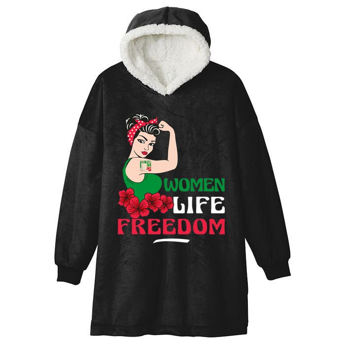 Women Life Freedom, Support Women Iran, Cute Iranian Women Hooded Wearable Blanket