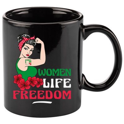 Women Life Freedom, Support Women Iran, Cute Iranian Women 11oz C Handle Ceramic Mug