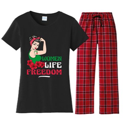 Women Life Freedom, Support Women Iran, Cute Iranian Women Women's Flannel Pajama Set