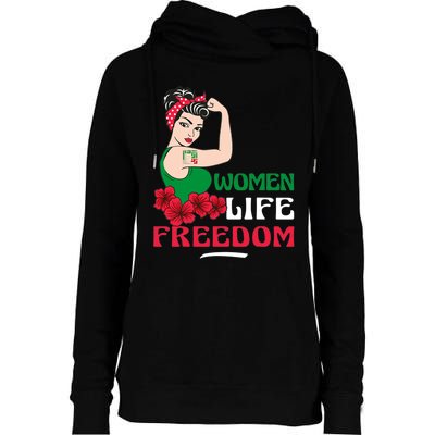 Women Life Freedom, Support Women Iran, Cute Iranian Women Womens Funnel Neck Pullover Hood