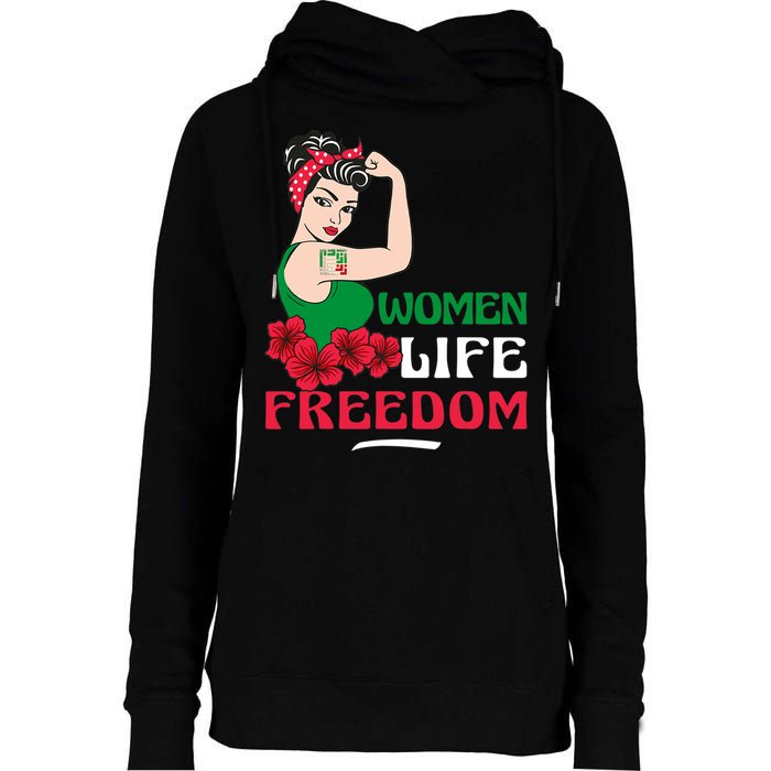 Women Life Freedom, Support Women Iran, Cute Iranian Women Womens Funnel Neck Pullover Hood