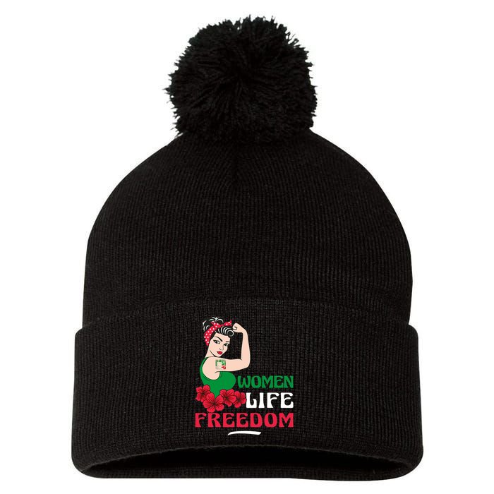 Women Life Freedom, Support Women Iran, Cute Iranian Women Pom Pom 12in Knit Beanie