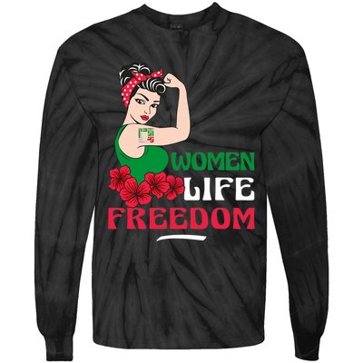 Women Life Freedom, Support Women Iran, Cute Iranian Women Tie-Dye Long Sleeve Shirt