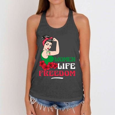 Women Life Freedom, Support Women Iran, Cute Iranian Women Women's Knotted Racerback Tank