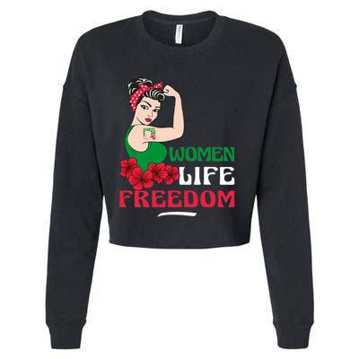 Women Life Freedom, Support Women Iran, Cute Iranian Women Cropped Pullover Crew