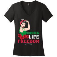 Women Life Freedom, Support Women Iran, Cute Iranian Women Women's V-Neck T-Shirt