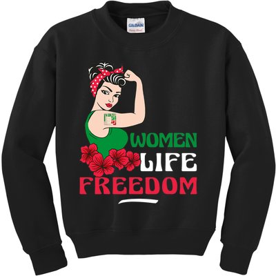 Women Life Freedom, Support Women Iran, Cute Iranian Women Kids Sweatshirt