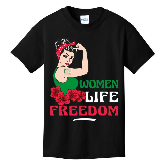 Women Life Freedom, Support Women Iran, Cute Iranian Women Kids T-Shirt